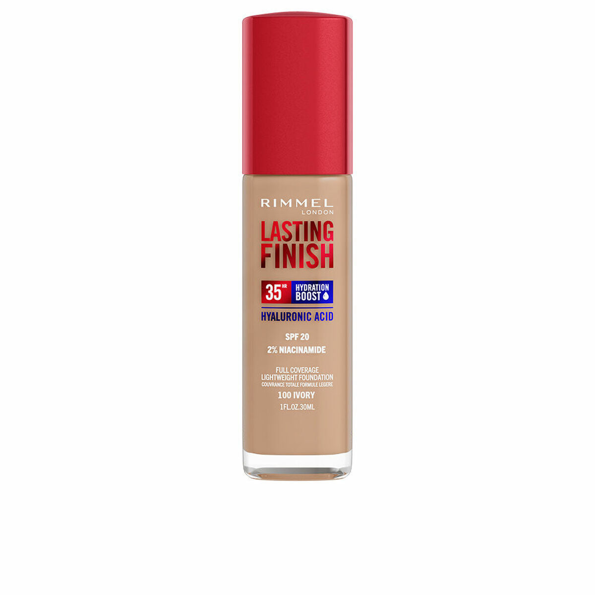 Crème Make-up Base Lasting Finish Nº 100 Ivory Spf 20 30 ml - Rimmel London Maroc - Aylal Beauty