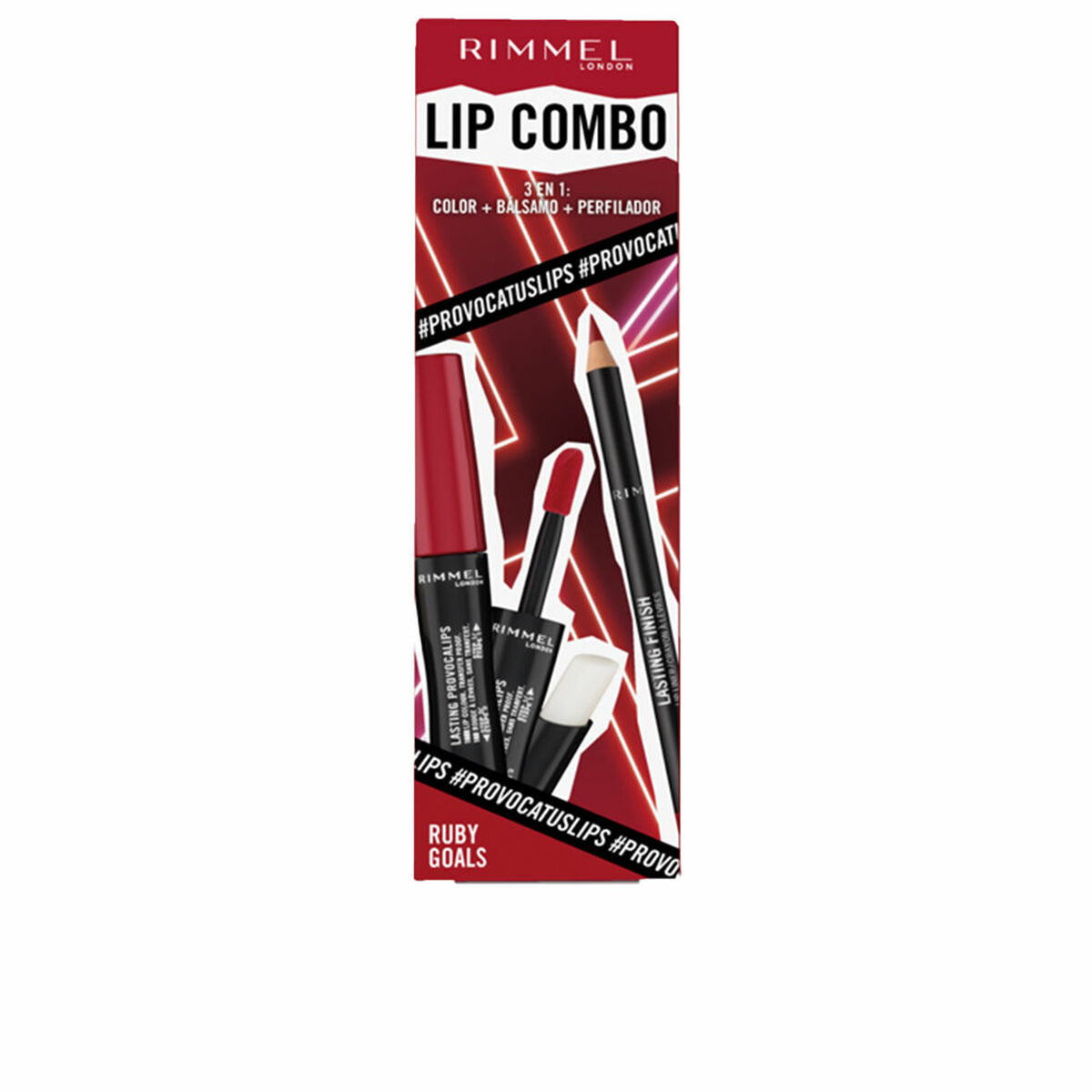 Make-Up Set Lip Combo 3 Pieces Ruby Goals - Rimmel London Maroc - Aylal Beauty