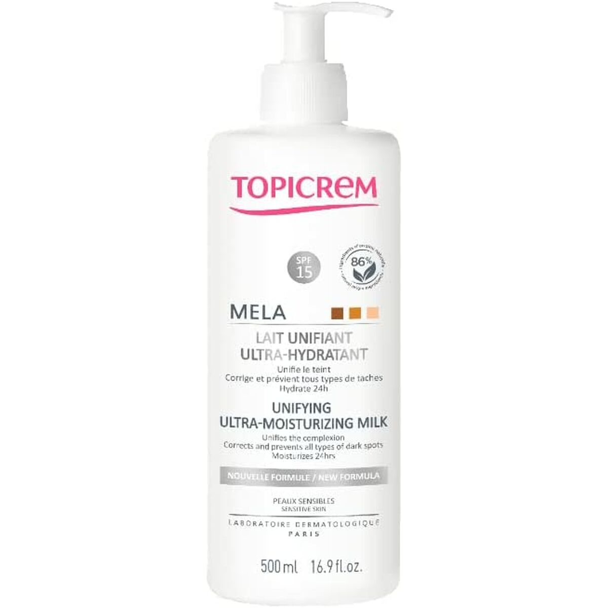 Moisturing Body Milk Mela Anti-stain 500 ml - Topicrem Maroc - Aylal Beauty