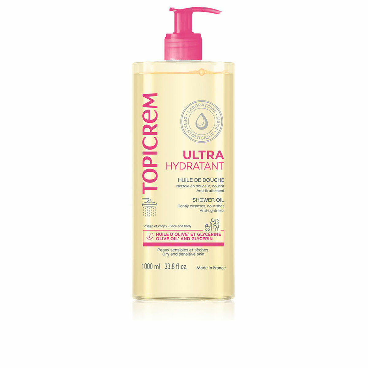 Shower Oil Topicrem Moisturizing 1 L - Topicrem Maroc - Aylal Beauty