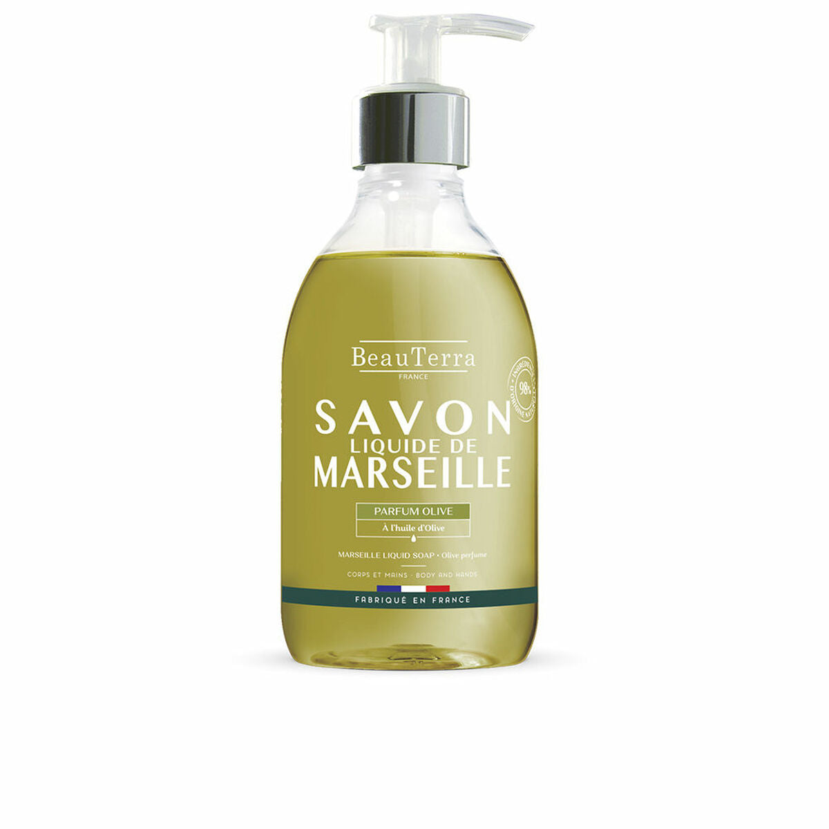 Liquid Soap Savon de Marseille Olive 300 ml - Beauterra Maroc - Aylal Beauty