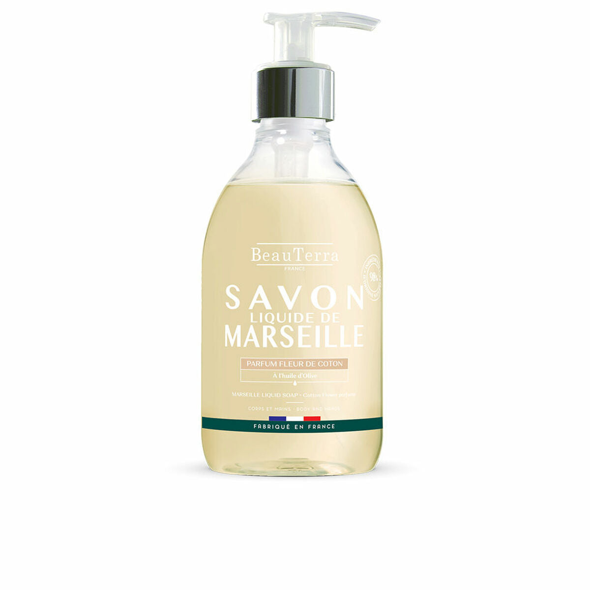 Liquid Soap Savon de Marseille Cotton flower 300 ml - Beauterra Maroc - Aylal Beauty