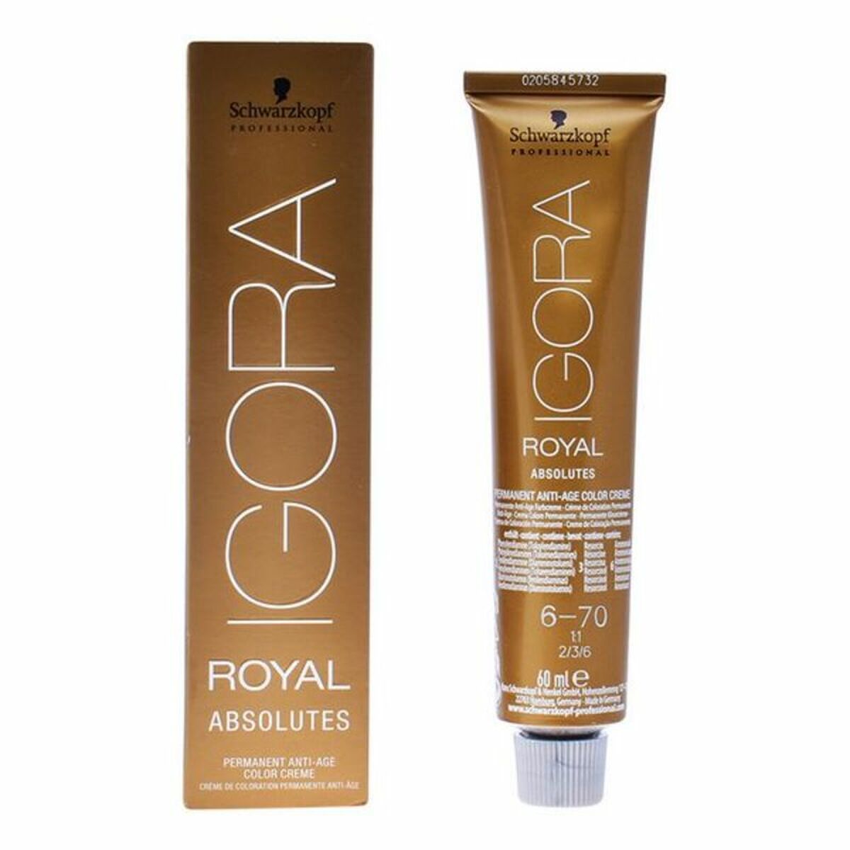 Anti-Ageing Colouring Gel Igora Absolutes N6-70 (60 ml) - Schwarzkopf Maroc - Aylal Beauty