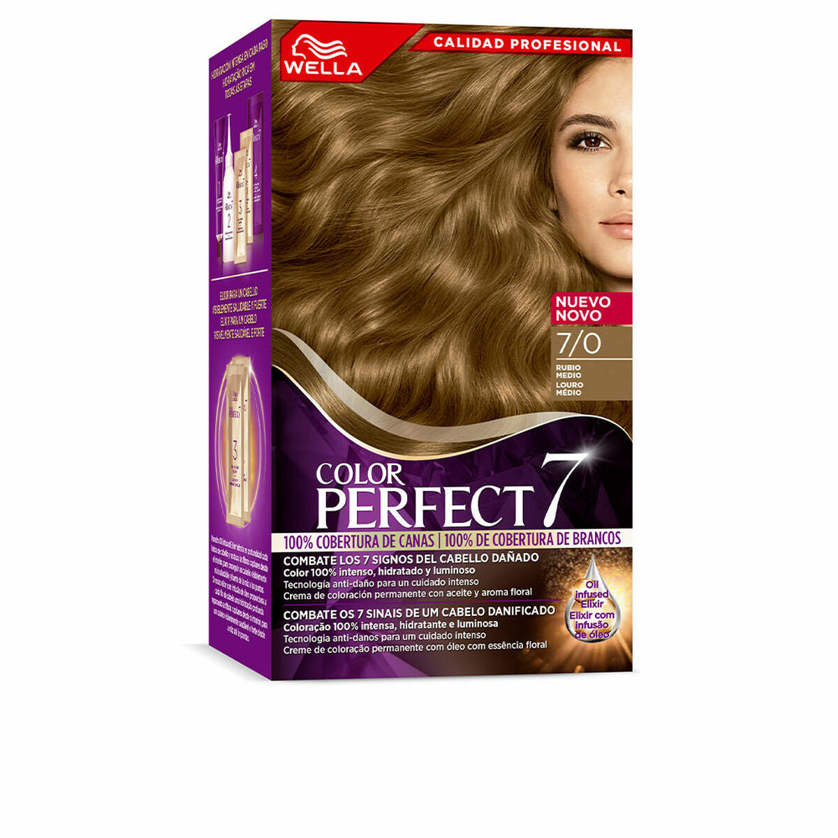 Permanent Dye Color Perfect 7 Nº 7/0 Grey Hair 60 ml Medium Blonde - Wella Maroc - Aylal Beauty