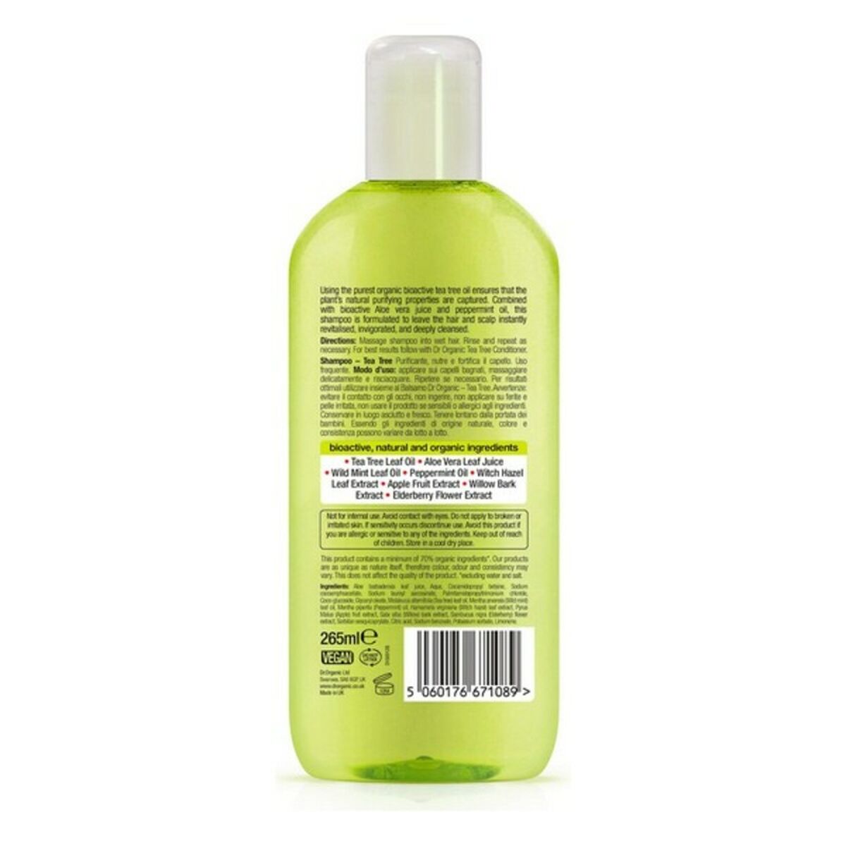 Purifying Shampoo Bioactive Organic Bioactive Organic 265 ml - Dr.Organic Maroc - Aylal Beauty