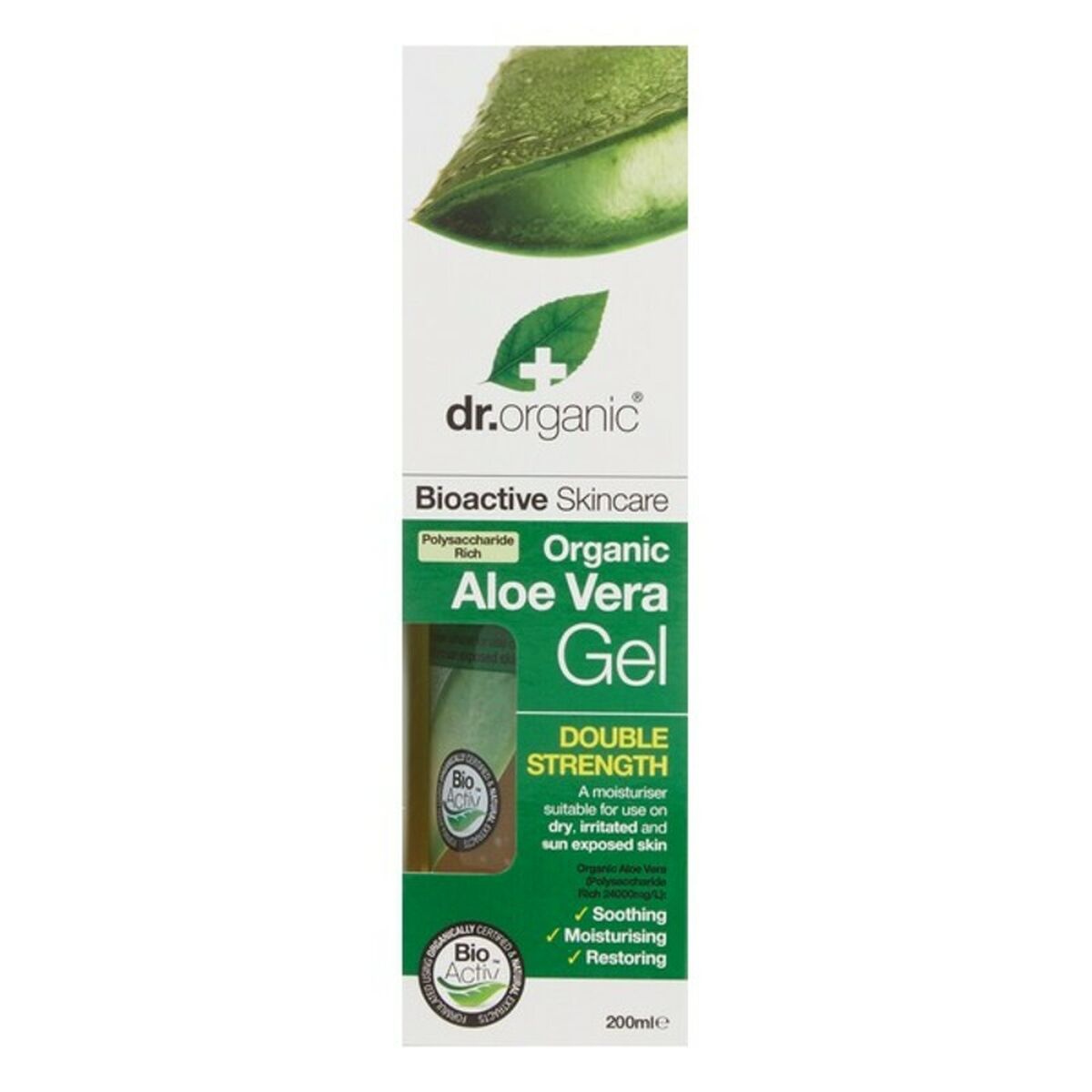 Moisturising Bath Gel with Aloe Vera Bioactive Organic Bioactive Organic 200 ml - Dr.Organic Maroc - Aylal Beauty