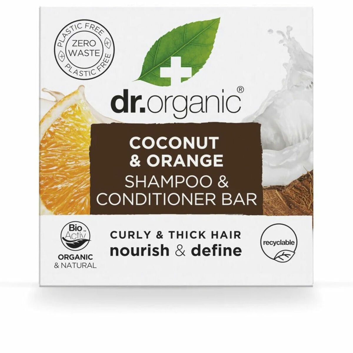 2-in-1 Shampoo and Conditioner Coconut and Orange 75 g Solid - Dr.Organic Maroc - Aylal Beauty