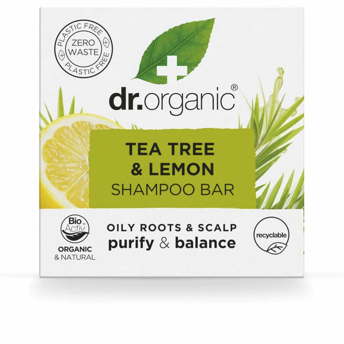 Shampoo Bar Dr.Organic Tea Tree and Lemon 75 g | Dr.Organic | Aylal Beauty