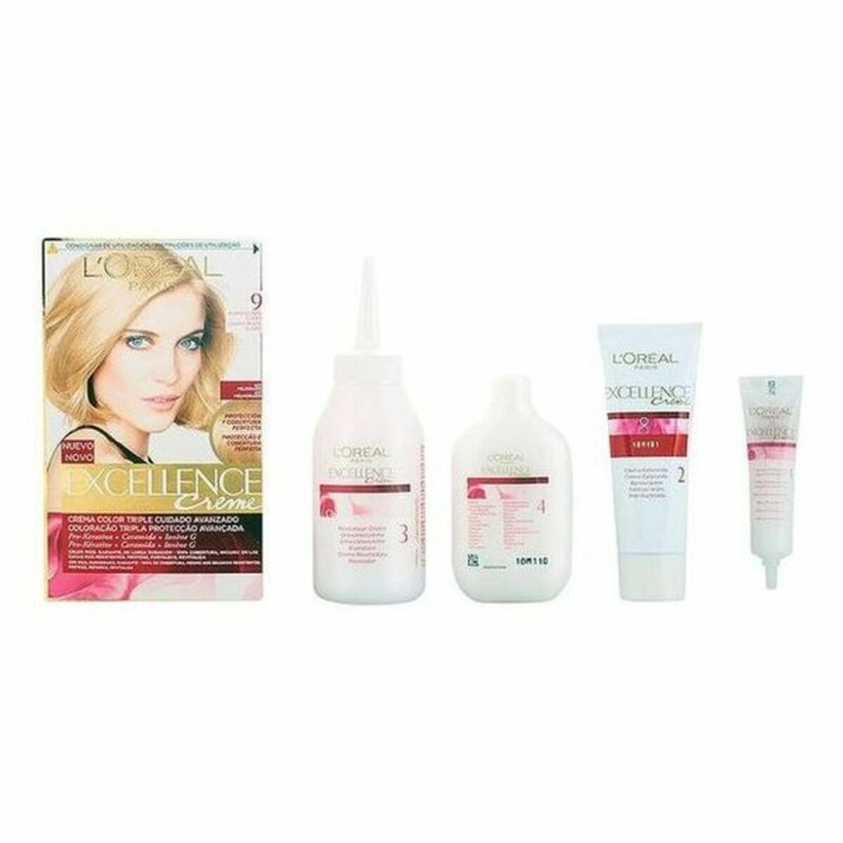 Permanent Dye Excellence Excellence Nº 9.0-rubio muy claro Nº 8.0-rubio claro 192 ml - L'Oreal Make Up Maroc - Aylal Beauty