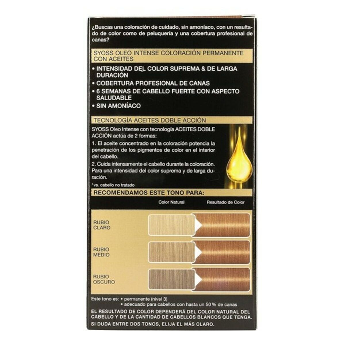 Permanent Dye Olio Intense Ammonia-free Nº 8,60 Honey Blonde - Syoss Maroc - Aylal Beauty