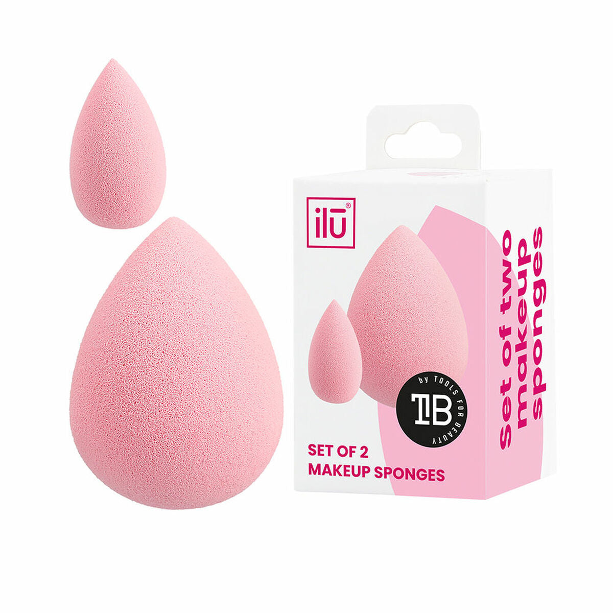 Make-up Sponge Esponjas Lote Pink 2 Pieces - Ilū Maroc - Aylal Beauty