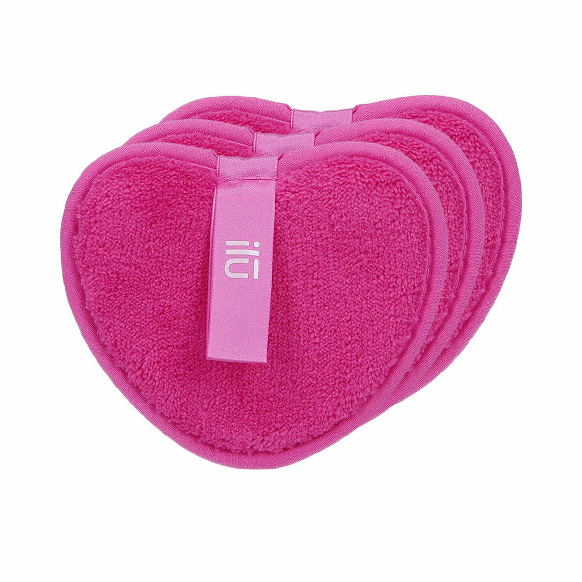 Make-up Remover Pads Reusable Heart Pink (3 Units) - Ilū Maroc - Aylal Beauty