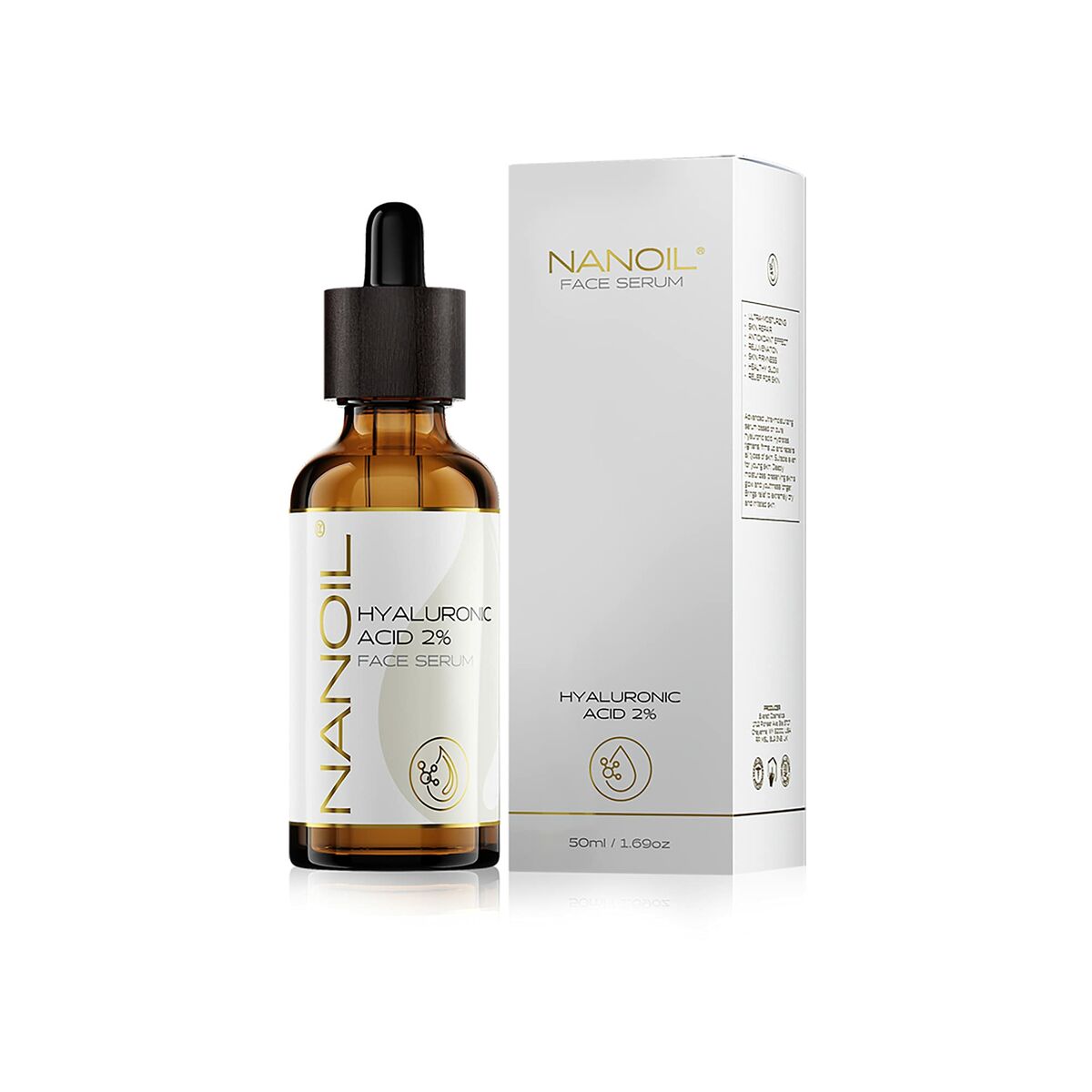 Facial Serium with Hyaluronic Acid (50 ml) - Nanoil Maroc - Aylal Beauty