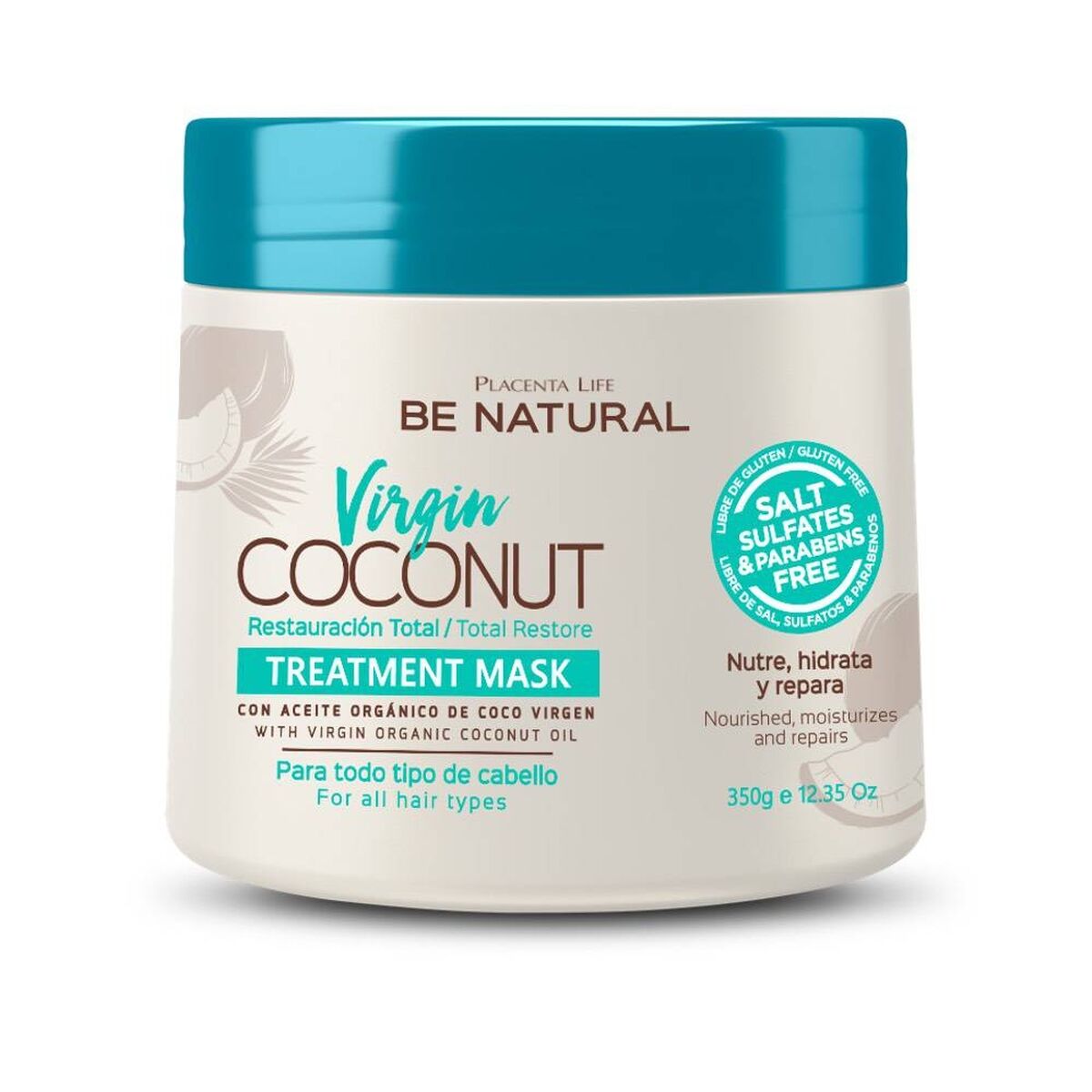 Restorative Hair Mask Virgin Coconut 350 ml - Be Natural Maroc - Aylal Beauty