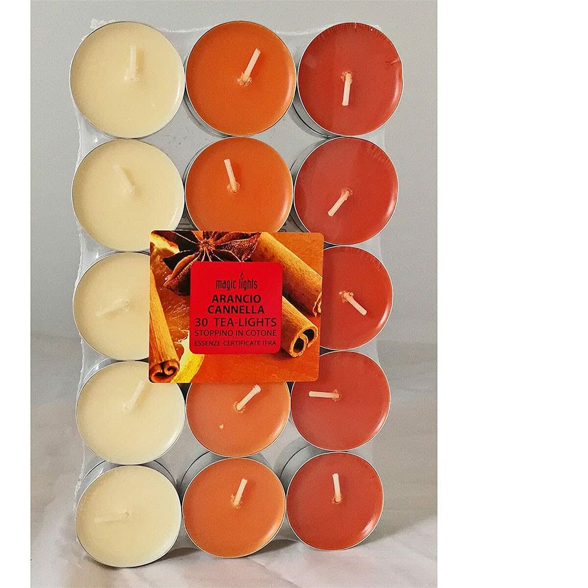 Scented candles Magic Lights Orange Cinnamon (30 Units) | Magic Lights | Aylal Beauty