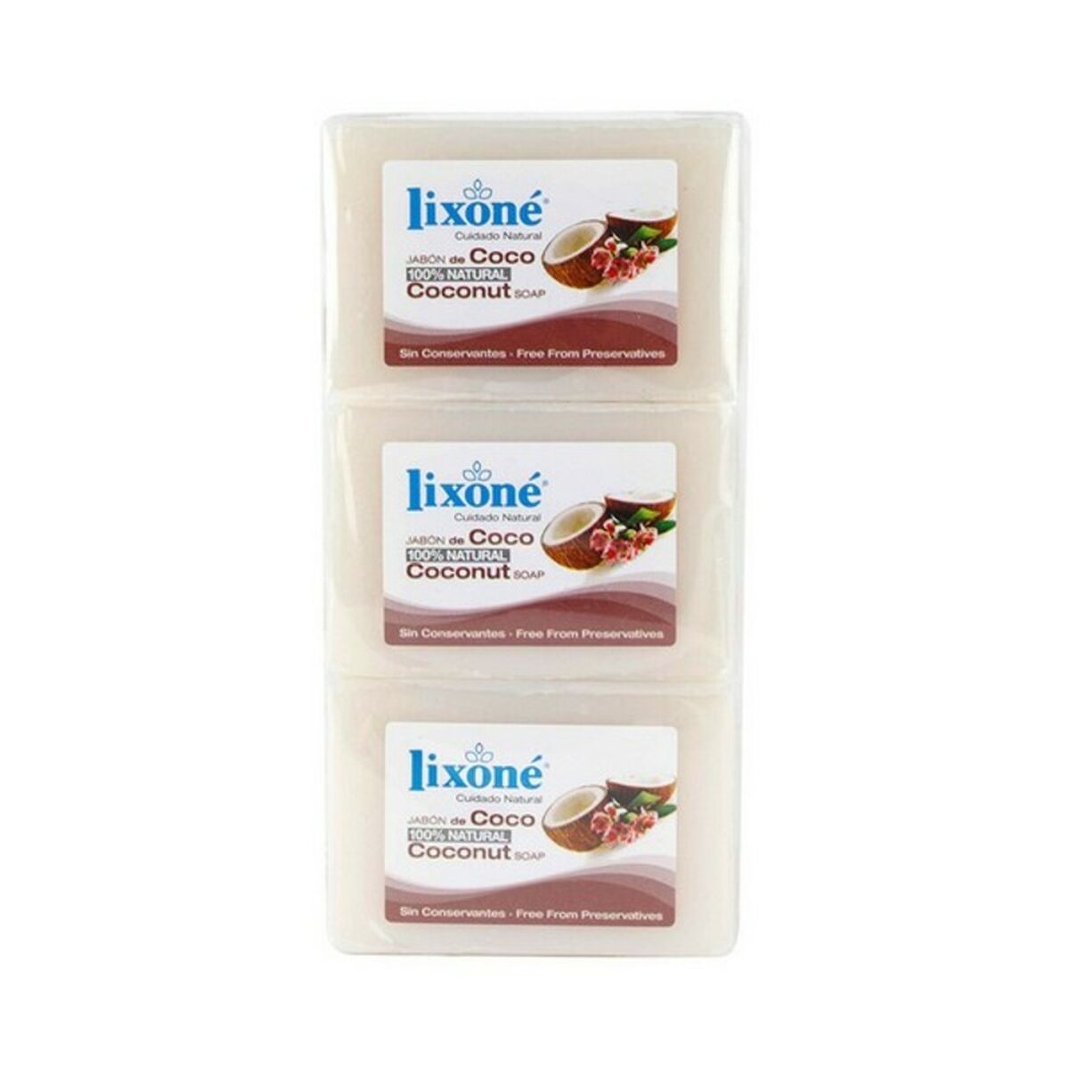 Soap Cake Coco Lixoné Coco (3 uds) 125 g - Lixoné Maroc - Aylal Beauty
