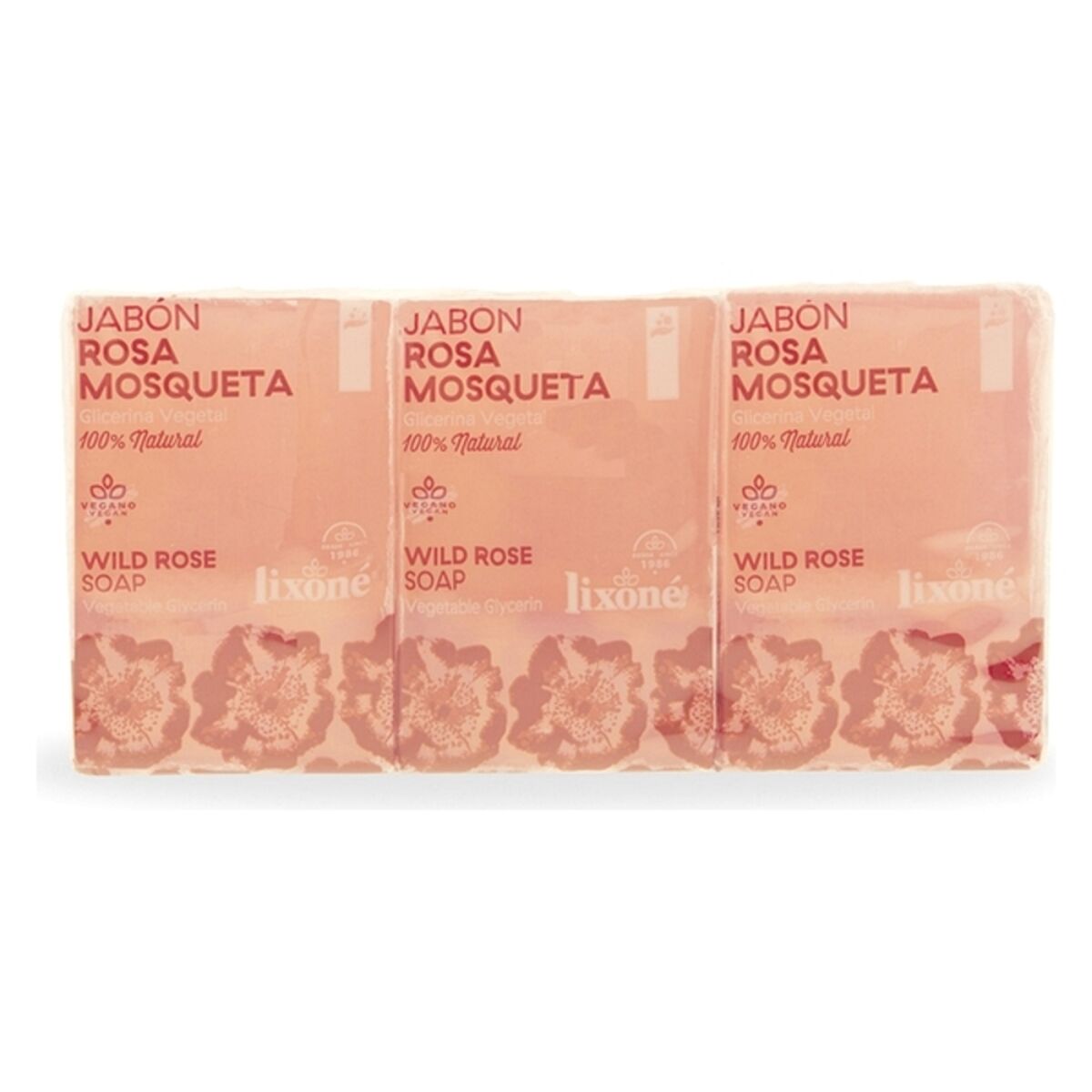 Soap Cake Rosa Mosqueta (3 x 125 g) - Lixoné Maroc - Aylal Beauty