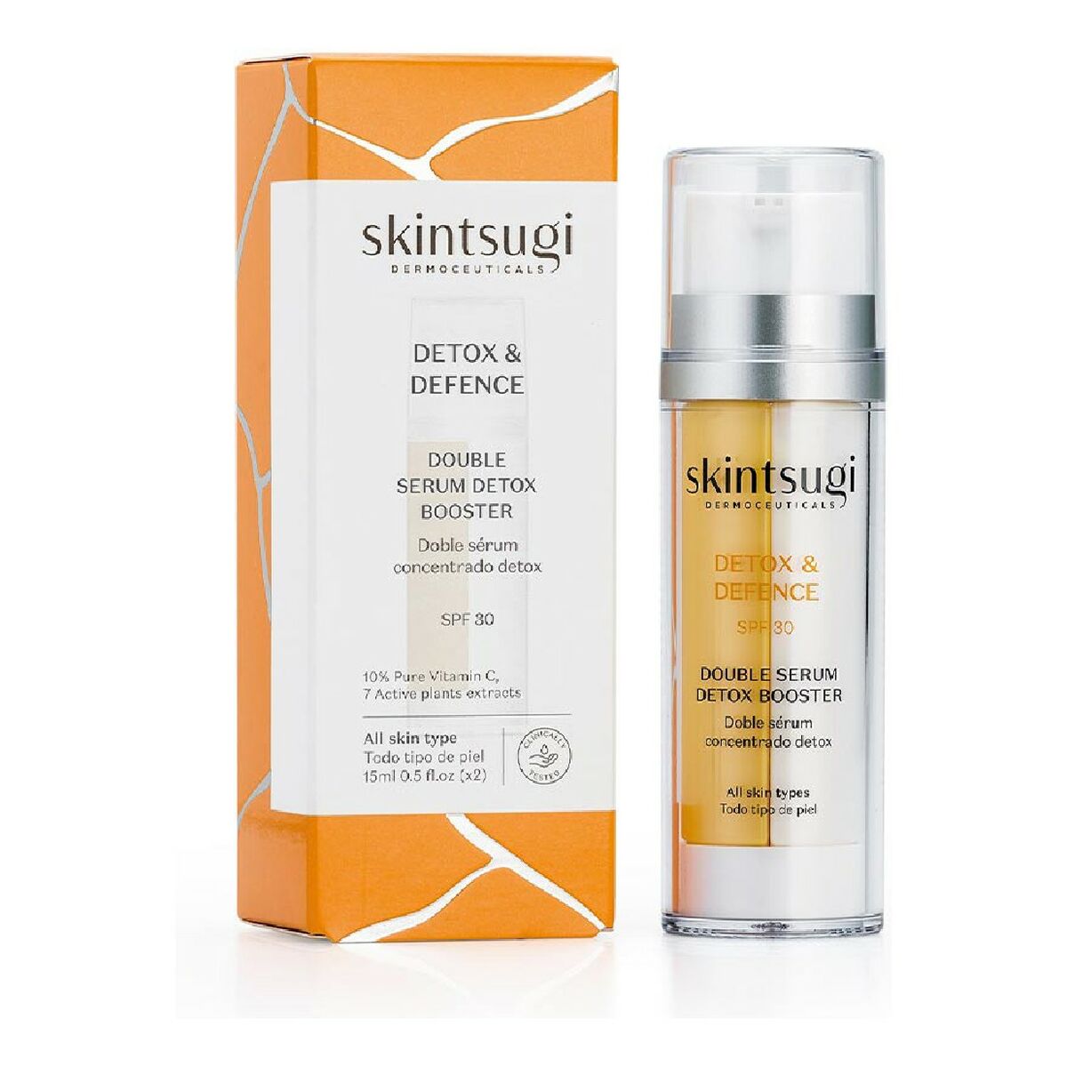 Antioxidant Serum Detox & Defence Concentrated Vitamin C SPF 30 (15 ml + 15 ml) - Skintsugi Maroc - Aylal Beauty