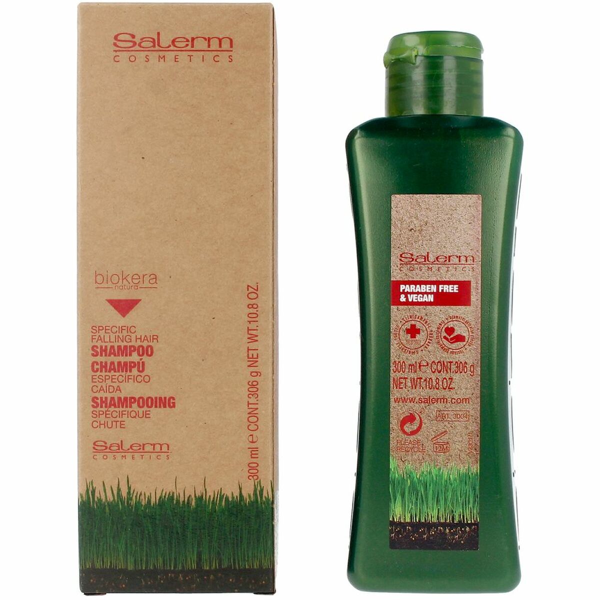 Anti-Hair Loss Shampoo Biokera 300 ml - Salerm Maroc - Aylal Beauty