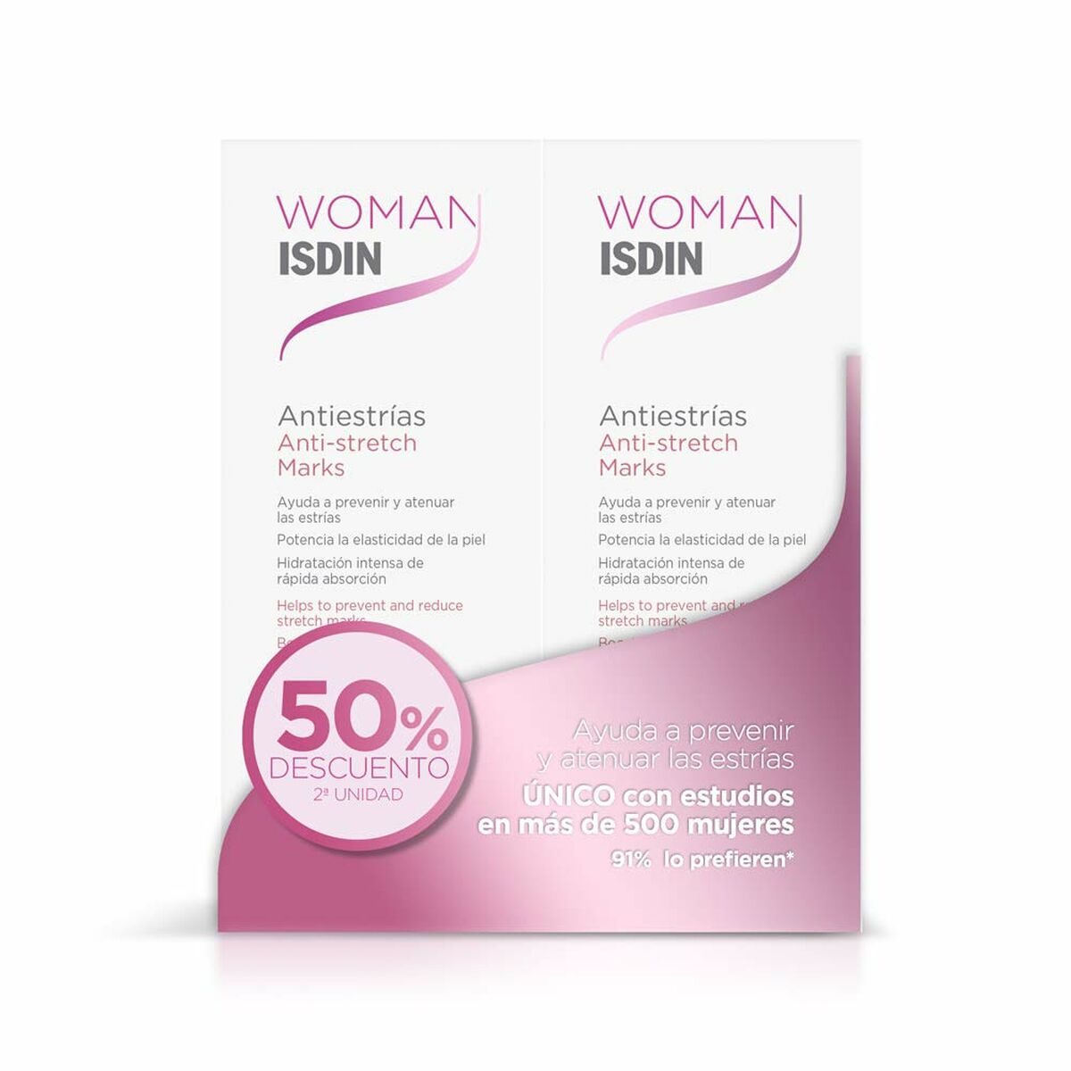 Anti-Stretch Mark Cream Isdin Woman 2 x 250 ml 250 ml - Isdin Maroc - Aylal Beauty