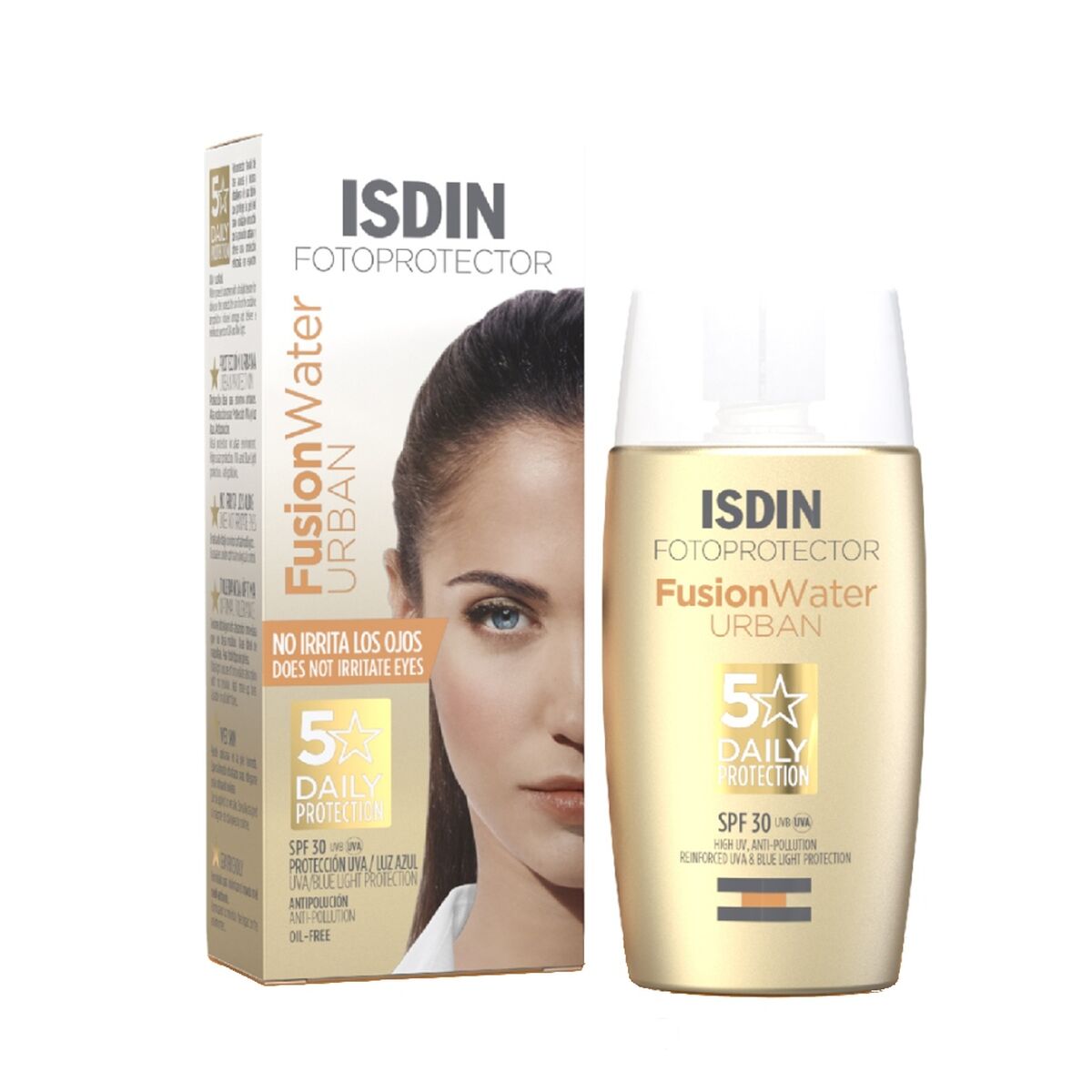 Facial Sun Cream Fusion Water Urban Spf 30 50 ml - Isdin Maroc - Aylal Beauty