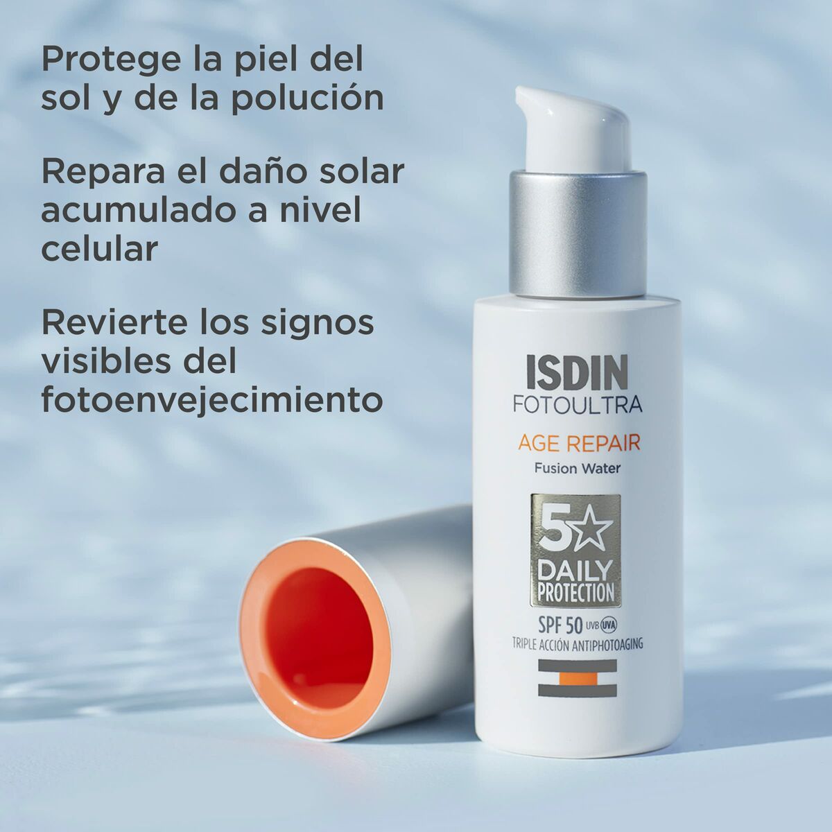 Facial Sun Cream Fusion Water Magic Glow Spf 50 50 ml - Isdin Maroc - Aylal Beauty