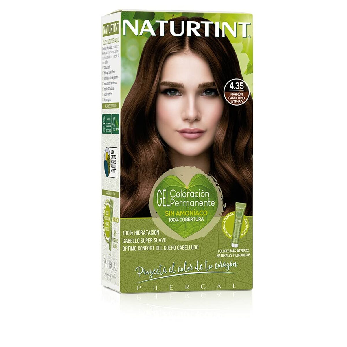 Permanent Dye 4.35 marrón capuccino intenso Ammonia-free (170 ml) - Naturtint Maroc - Aylal Beauty