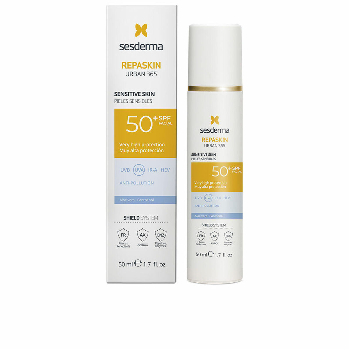 Facial Sun Cream Repaskin Urban 365 SPF 50+ 50 ml Sensitive skin - Sesderma Maroc - Aylal Beauty