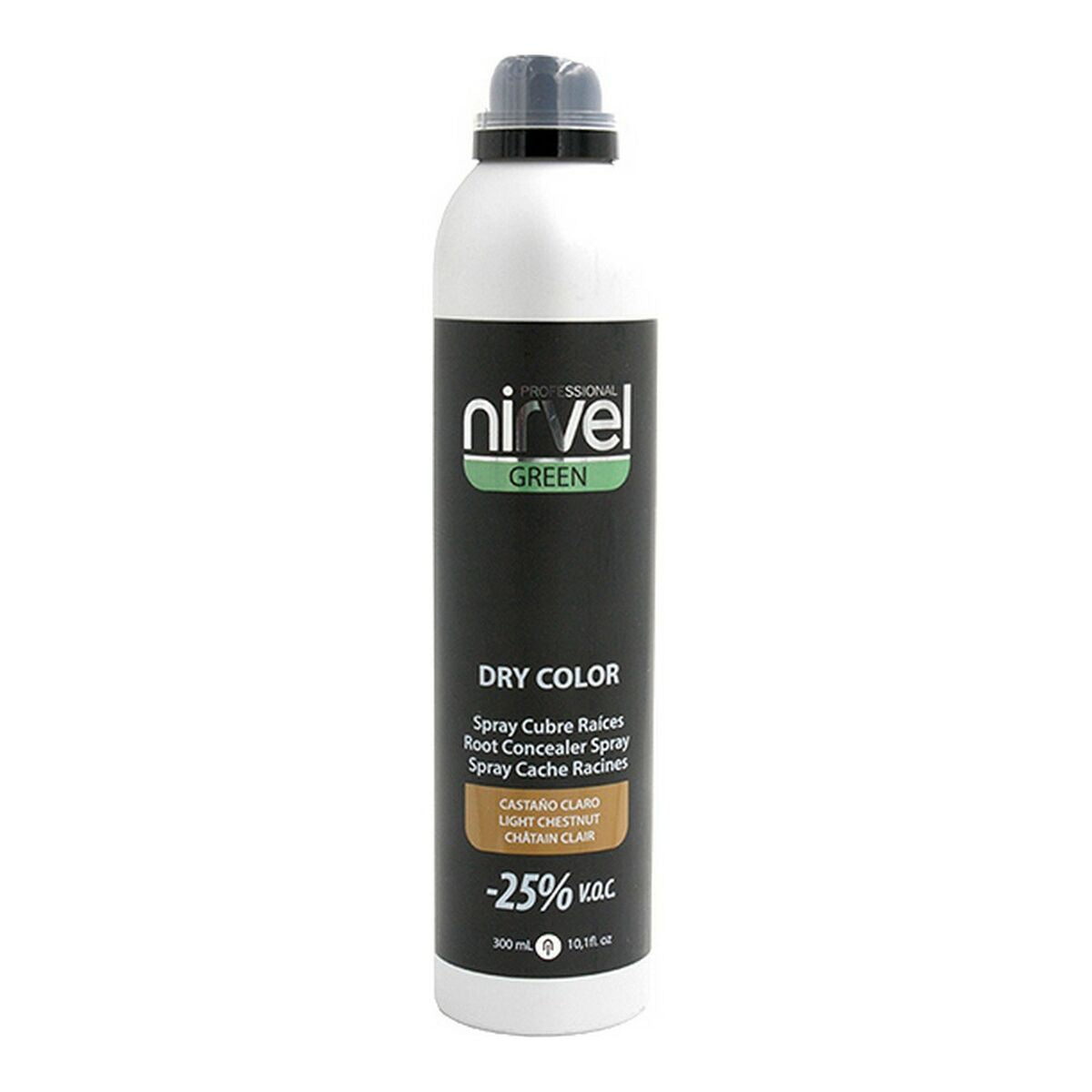 Cover Up Spray for Grey Hair Green Dry Color Green Dry Light Brown (300 ml) - Nirvel Maroc - Aylal Beauty