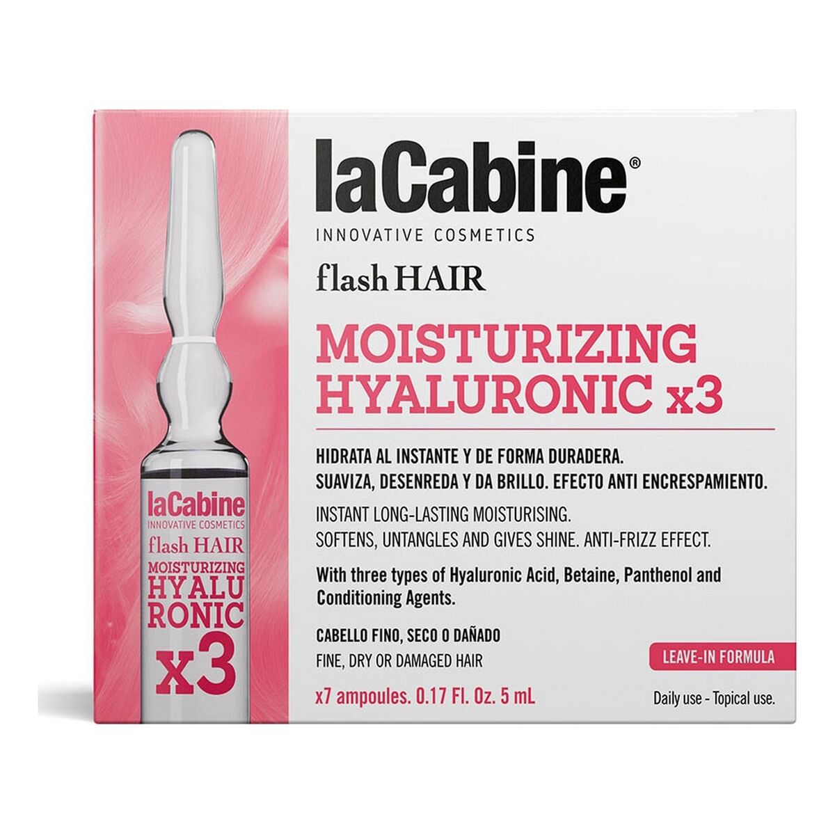 Ampoules Flash Hair Moisturizing Hyaluronic Acid (7 pcs) - laCabine Maroc - Aylal Beauty