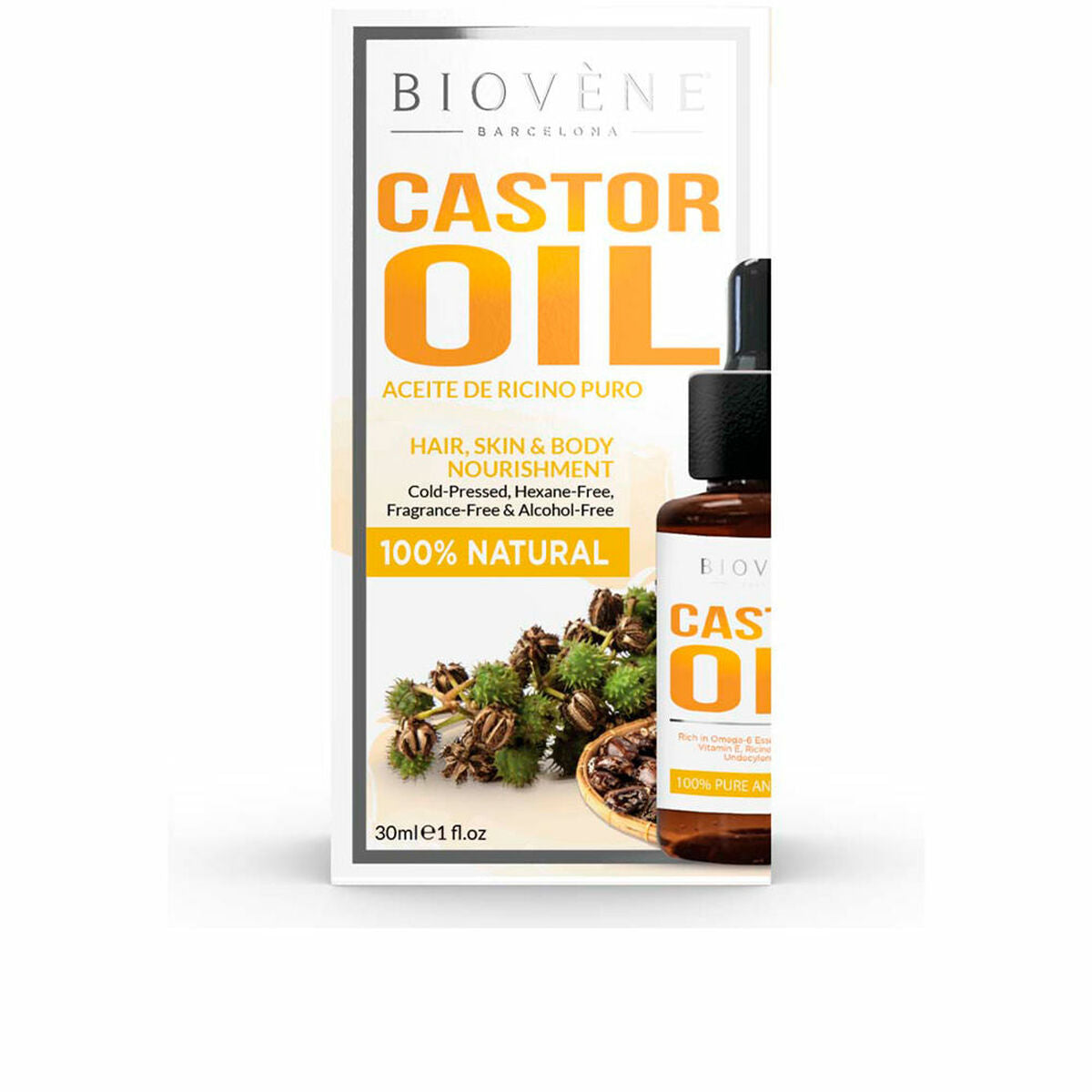 Moisturising Oil Biovène Castor Oil 30 ml | Biovène | Aylal Beauty