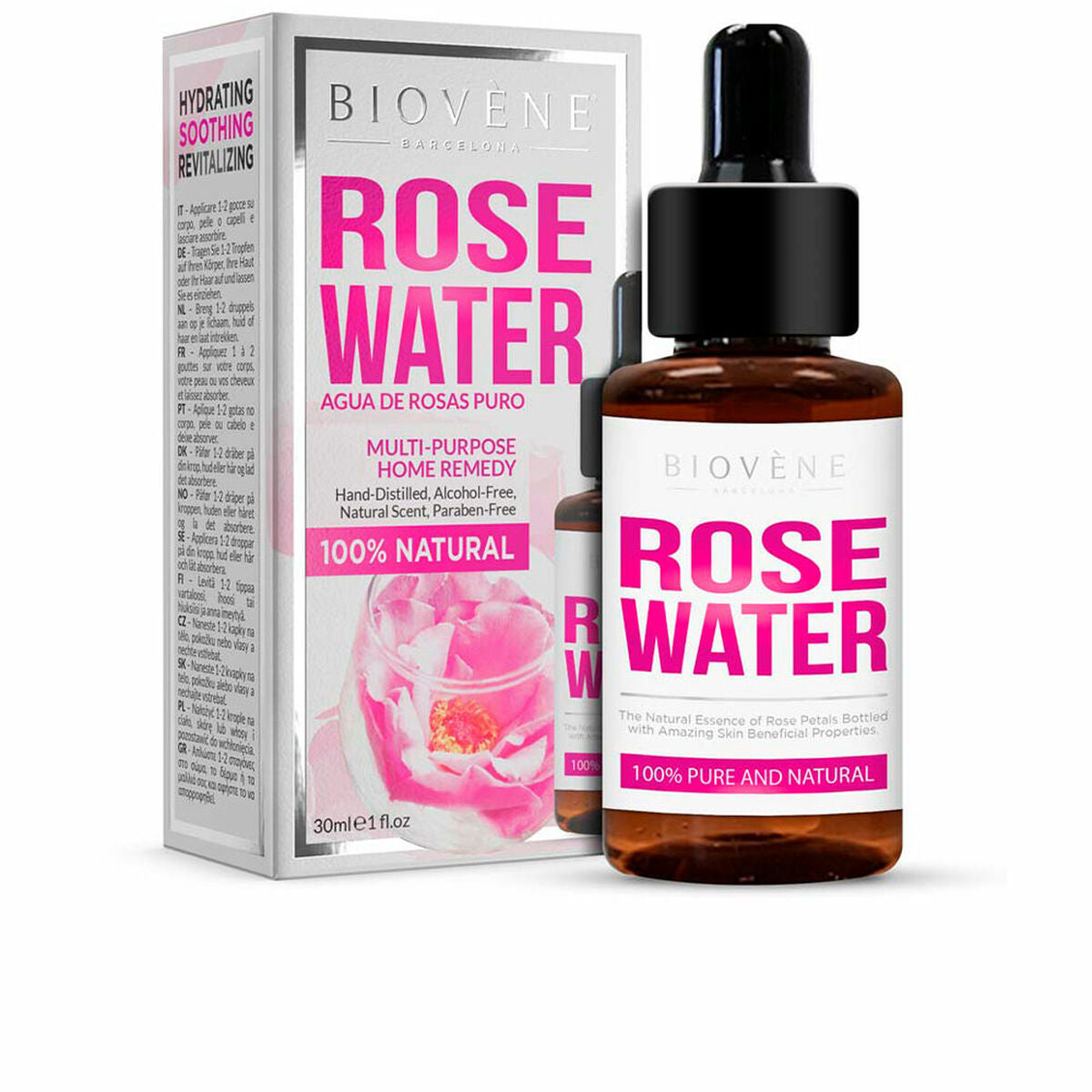 Rose Water Toner Biovène 30 ml - Biovène Maroc - Aylal Beauty