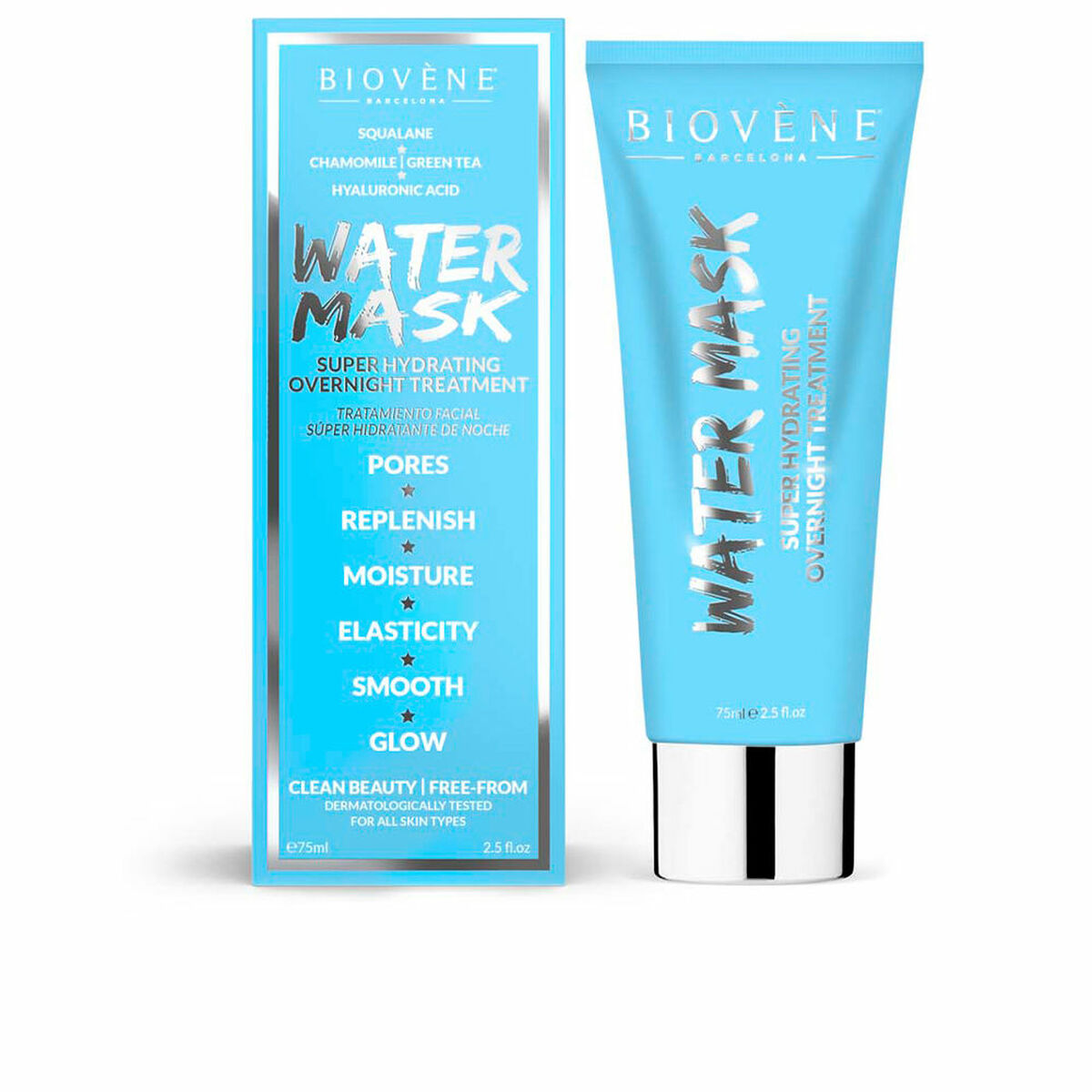 Facial Cream Water Super Hydrating Overnight 75 ml - Biovène Maroc - Aylal Beauty