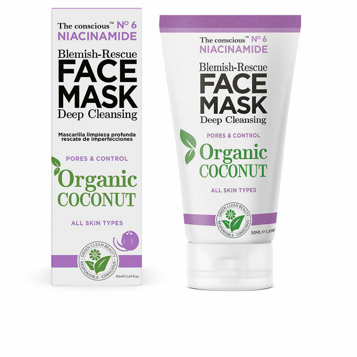 Moisturizing Facial Mask Niacinamide Coconut 50 ml - The Conscious Maroc - Aylal Beauty