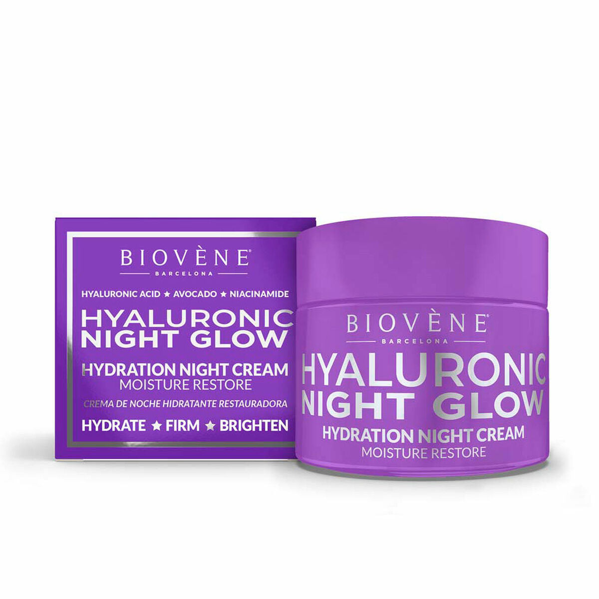 Night Cream Hyaluronic Night Glow 50 ml - Biovène Maroc - Aylal Beauty