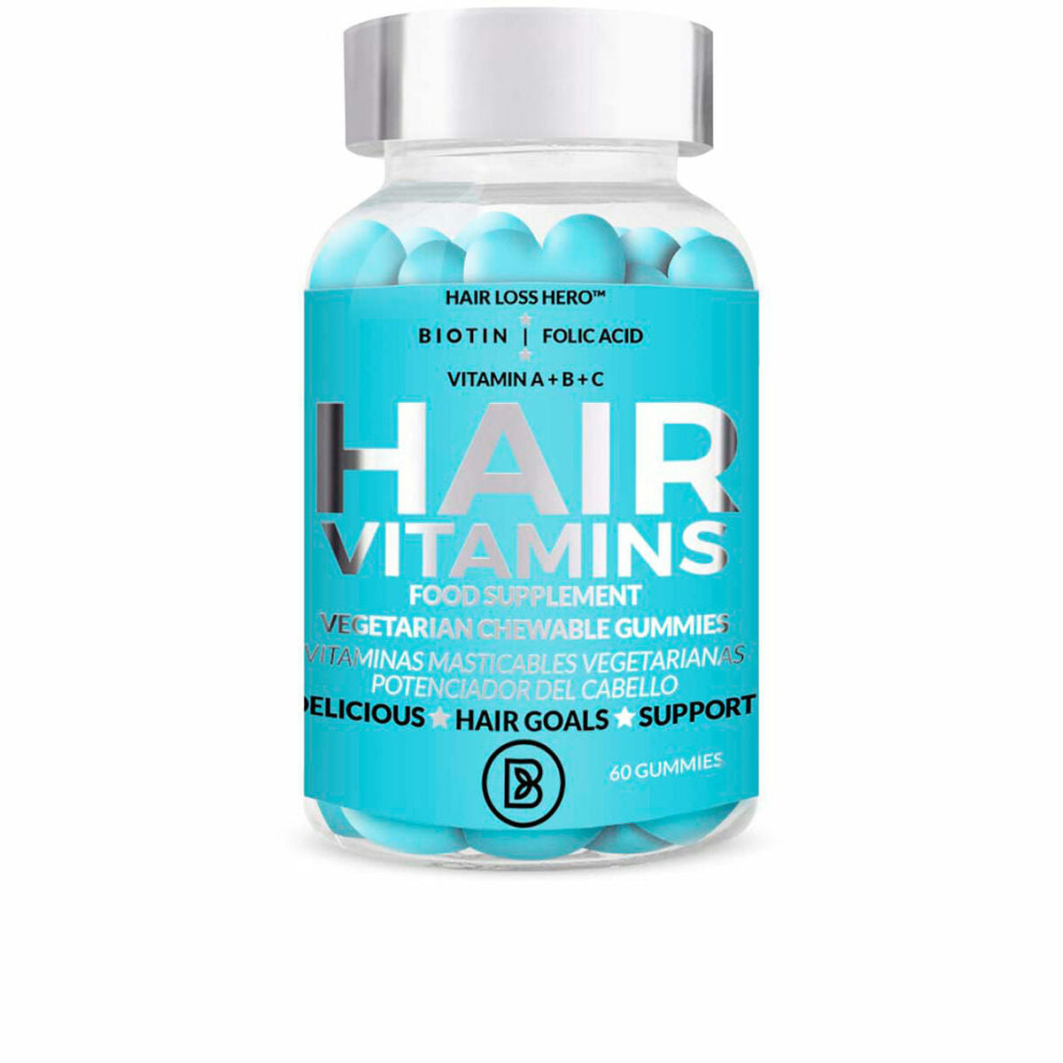 Hair Loss Food Supplement Gums (60 Units) - Biovène Maroc - Aylal Beauty