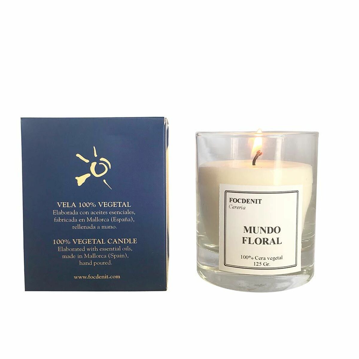 Scented Candle Vela Recto Floral (1 Unit) - Focdenit Maroc - Aylal Beauty