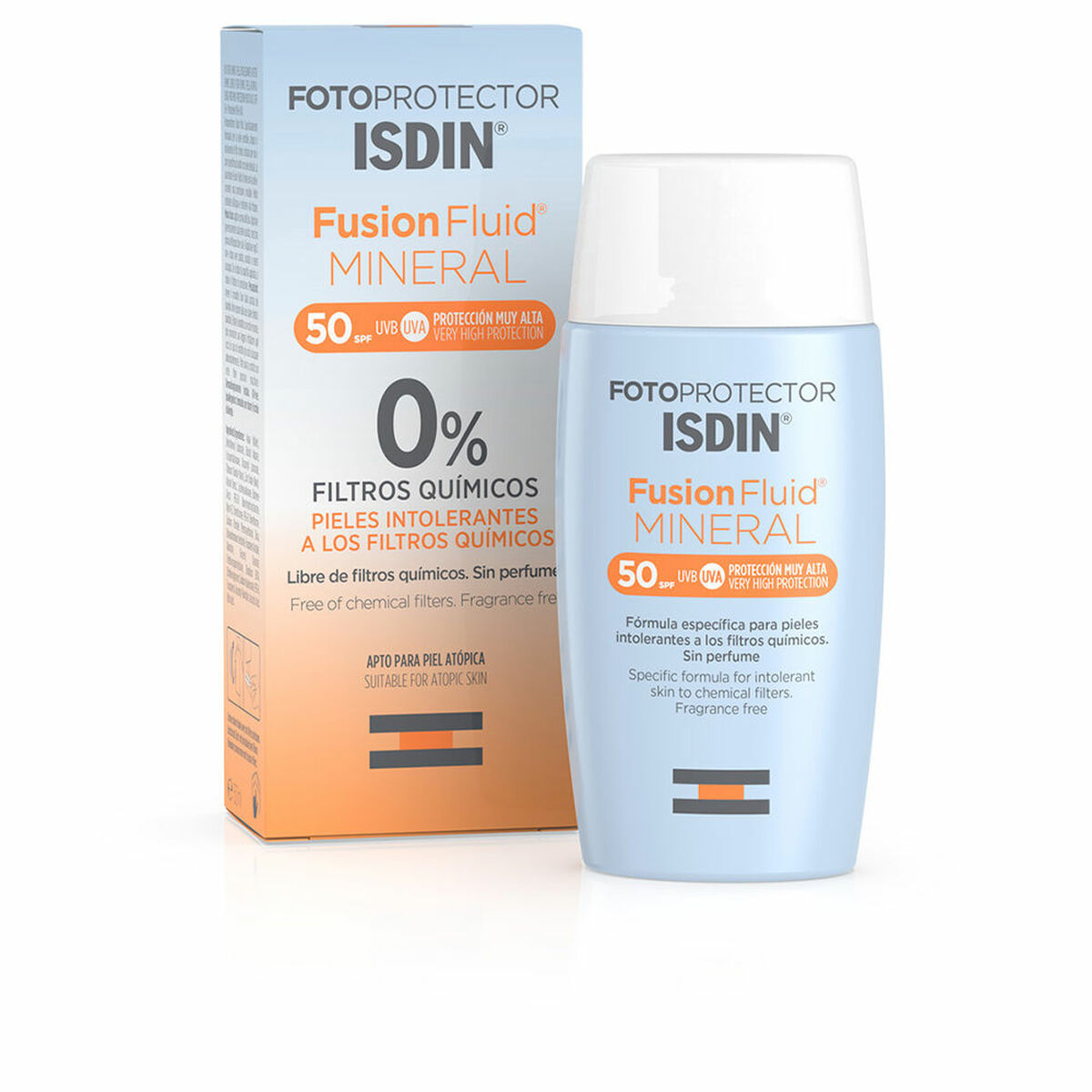 Facial Sun Cream Fotoprotector Fusion Fluid Mineral SPF 50+ 50 ml - Isdin Maroc - Aylal Beauty