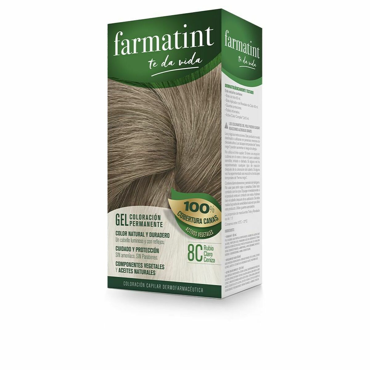 Permanent Dye 8c-Rubio Claro Ceniza Gel - Farmatint Maroc - Aylal Beauty