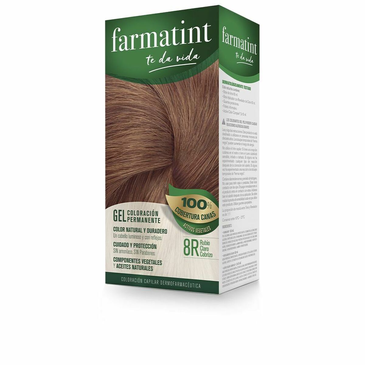 Permanent Dye 8r-Rubio Claro Cobrizo Gel - Farmatint Maroc - Aylal Beauty