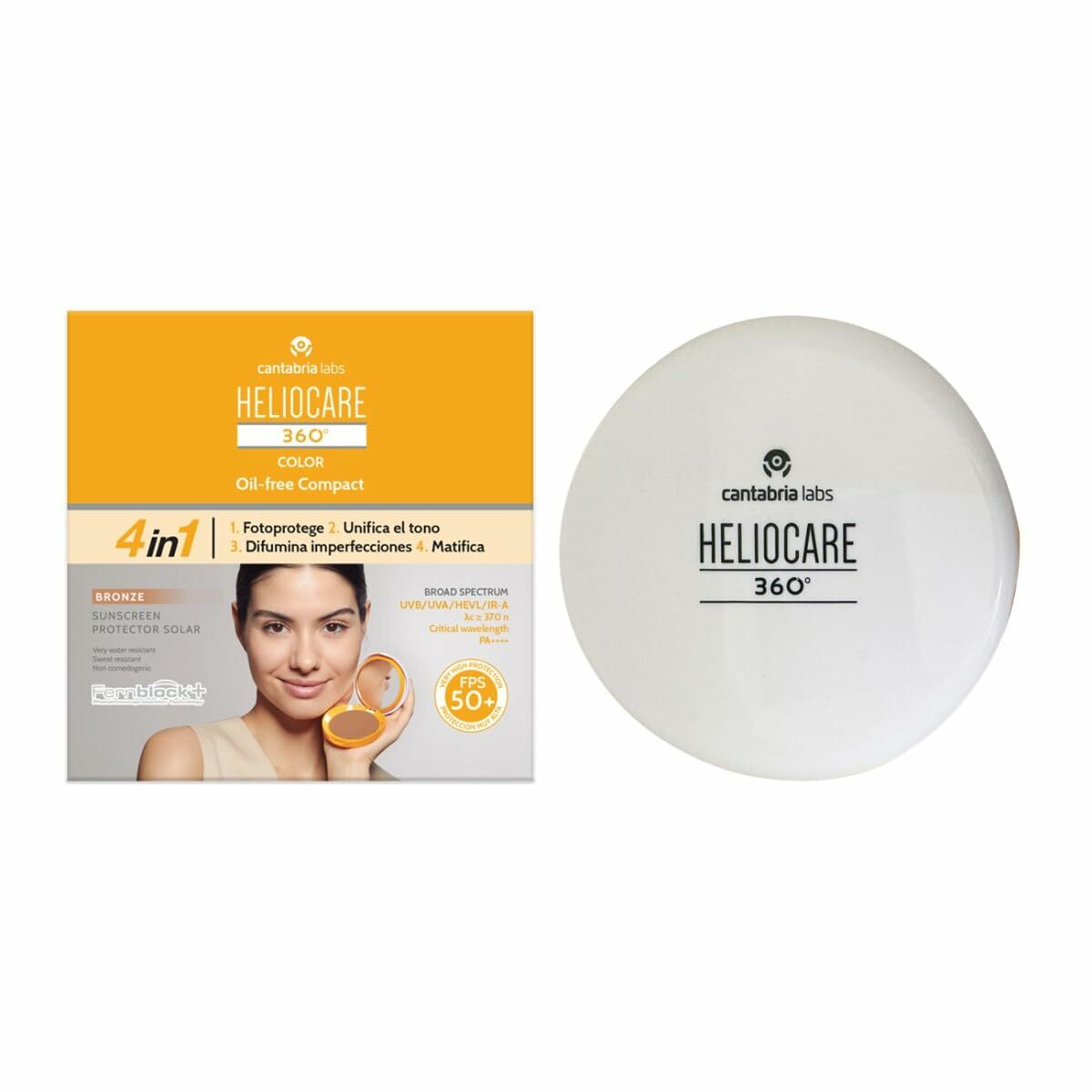 Sun Protection with Colour Heliocare 360 Compact Oil-Free Bronze SPF 50+ 10 g | Heliocare | Aylal Beauty
