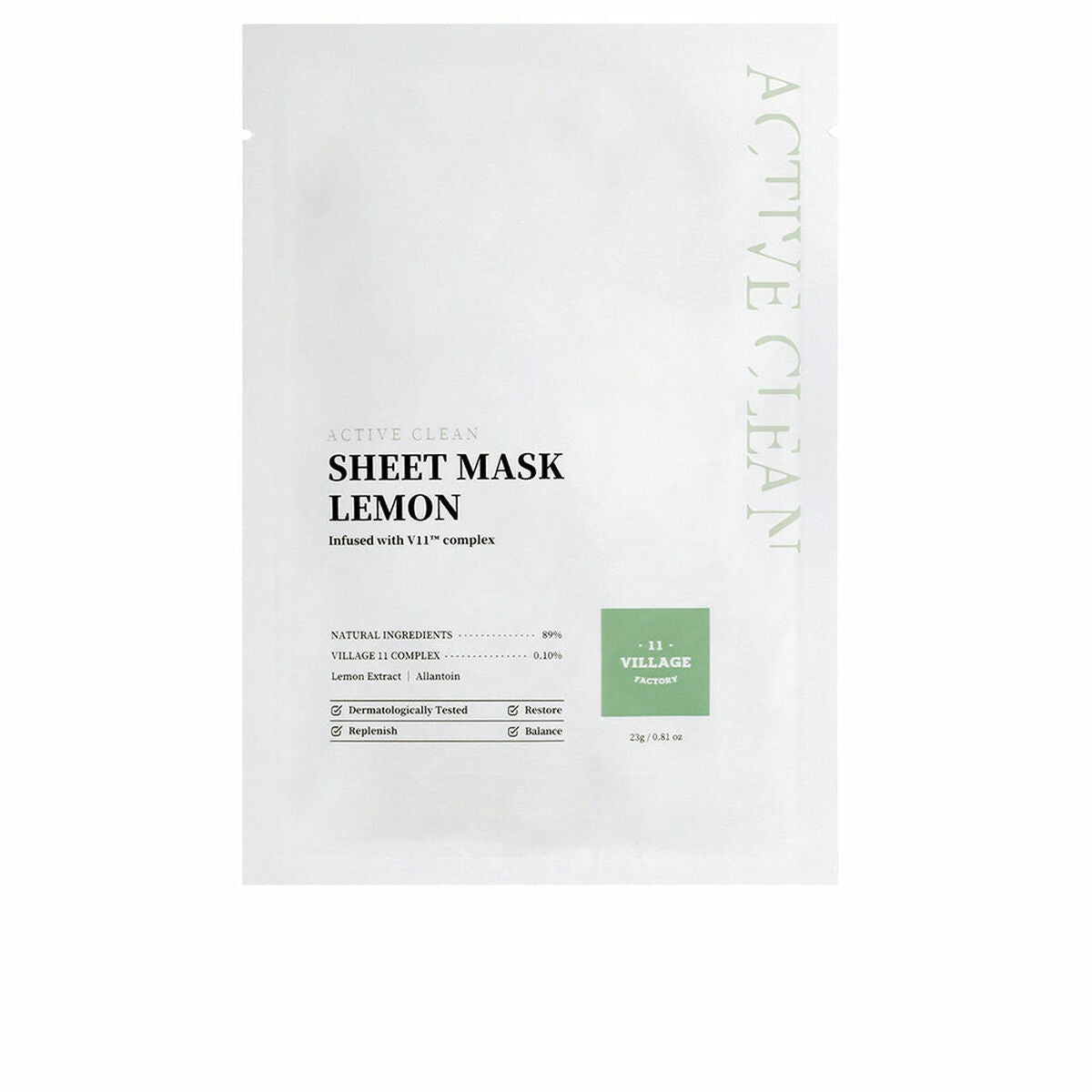 Facial Mask Village 11 Factory Active Clean Lemon 23 g - Village 11 Factory Maroc - Aylal Beauty