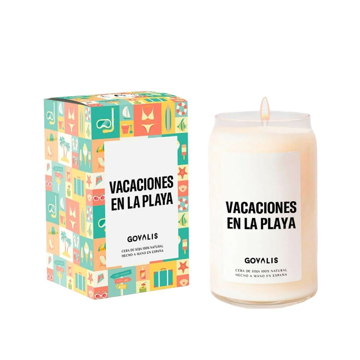 Scented Candle Vacaciones en la Playa (500 g) - GOVALIS Maroc - Aylal Beauty