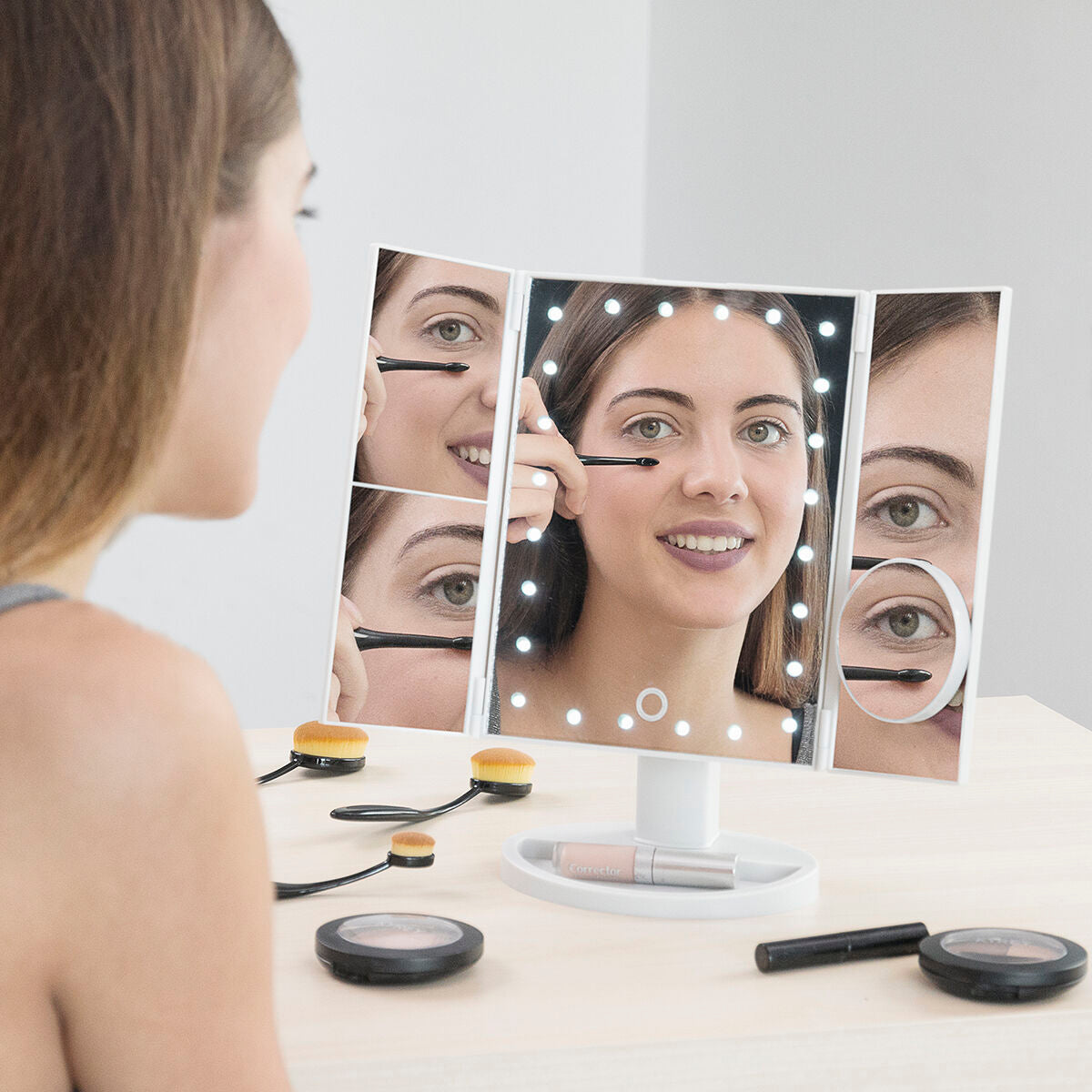 Magnifying Mirror with LED 4-in-1 Ledflect - InnovaGoods Maroc - Aylal Beauty